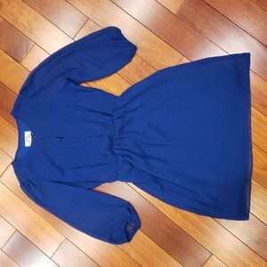 Women's Small Blue Dress. Sheer Sleeves. Sweet Storm Brand